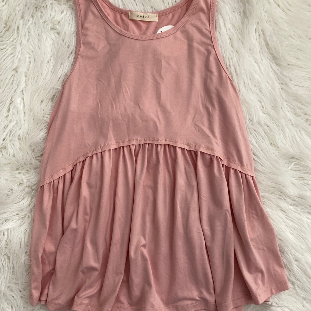 Super soft pink peplum tee